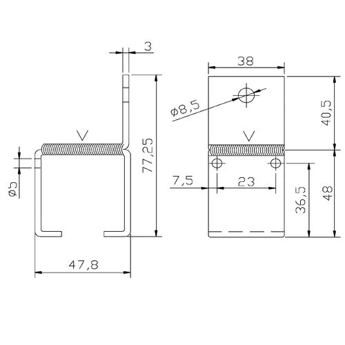 4888-001-u-40-track-wall-mounting-bracket