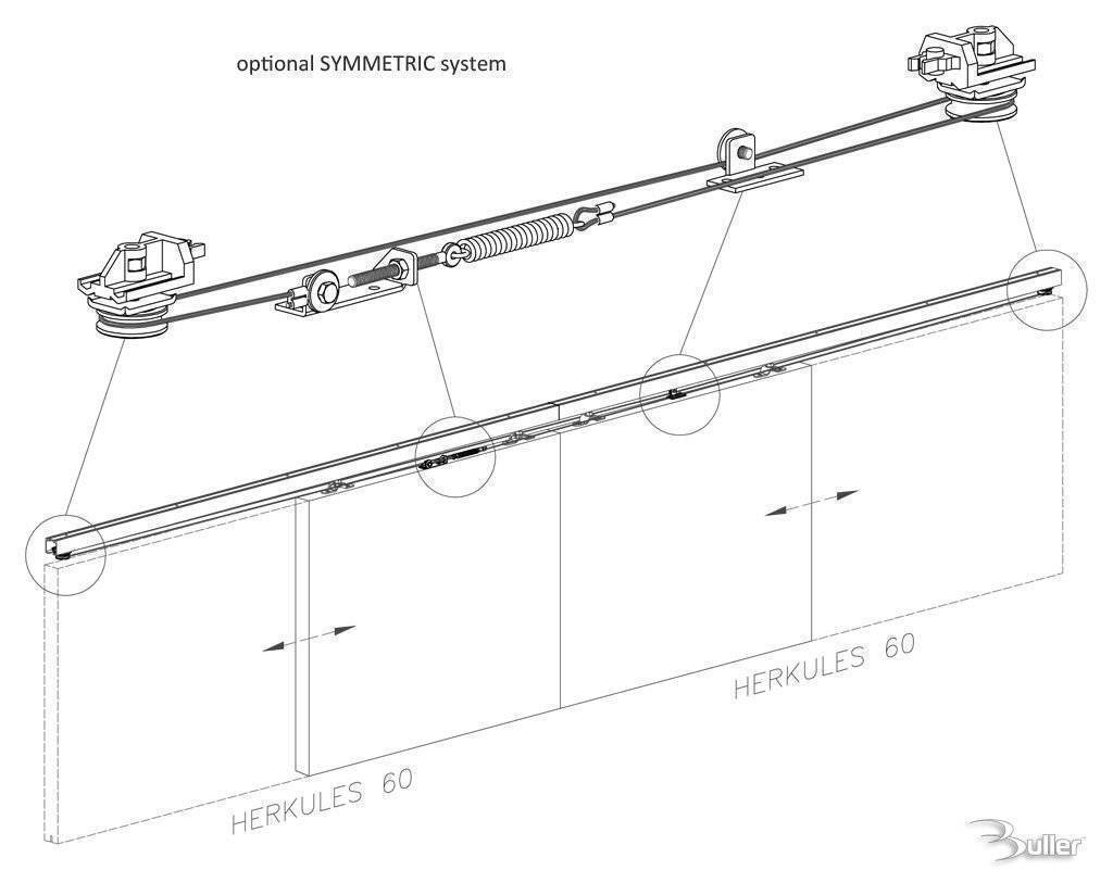 Sliding door gear 60kg Hercules
